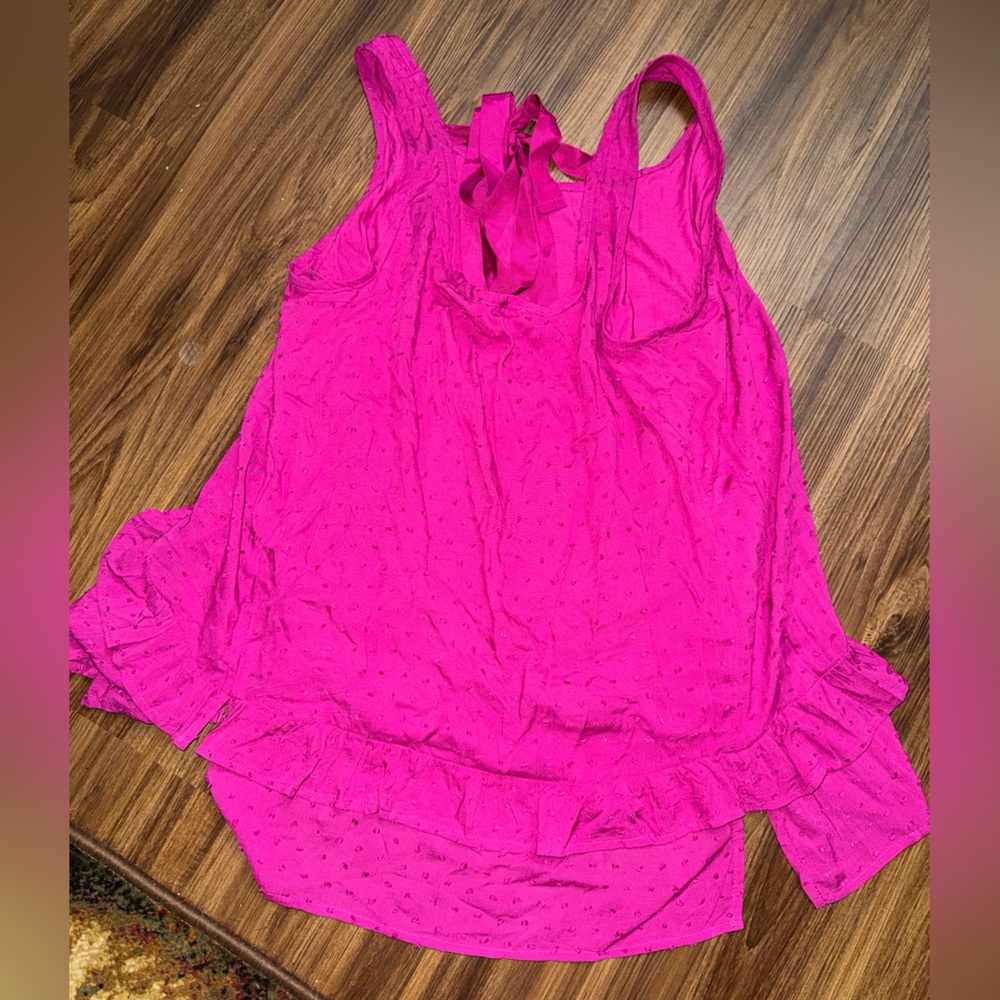 🔥 🌸 DEMOCRACY pink top!!! EUC, ribbon tie in back! - Picture 3 of 4